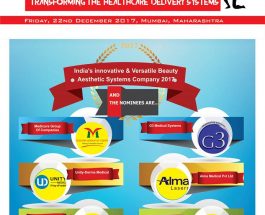 Medicure, Unity-Derma Medical,Spectra Medical, G3 Medical Systems,Alma Medical, Geosmatic Cosmecuticals & Cosmocare  are in race for India’s innovative & Versatile Beauty Aesthetic Systems Company 2017