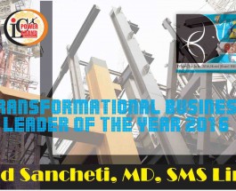Nagpur based Infrastructure giant SMS Infrastructure’s Anand Sancheti to receive the prestigious Transformational Business Leader of the Year 2016